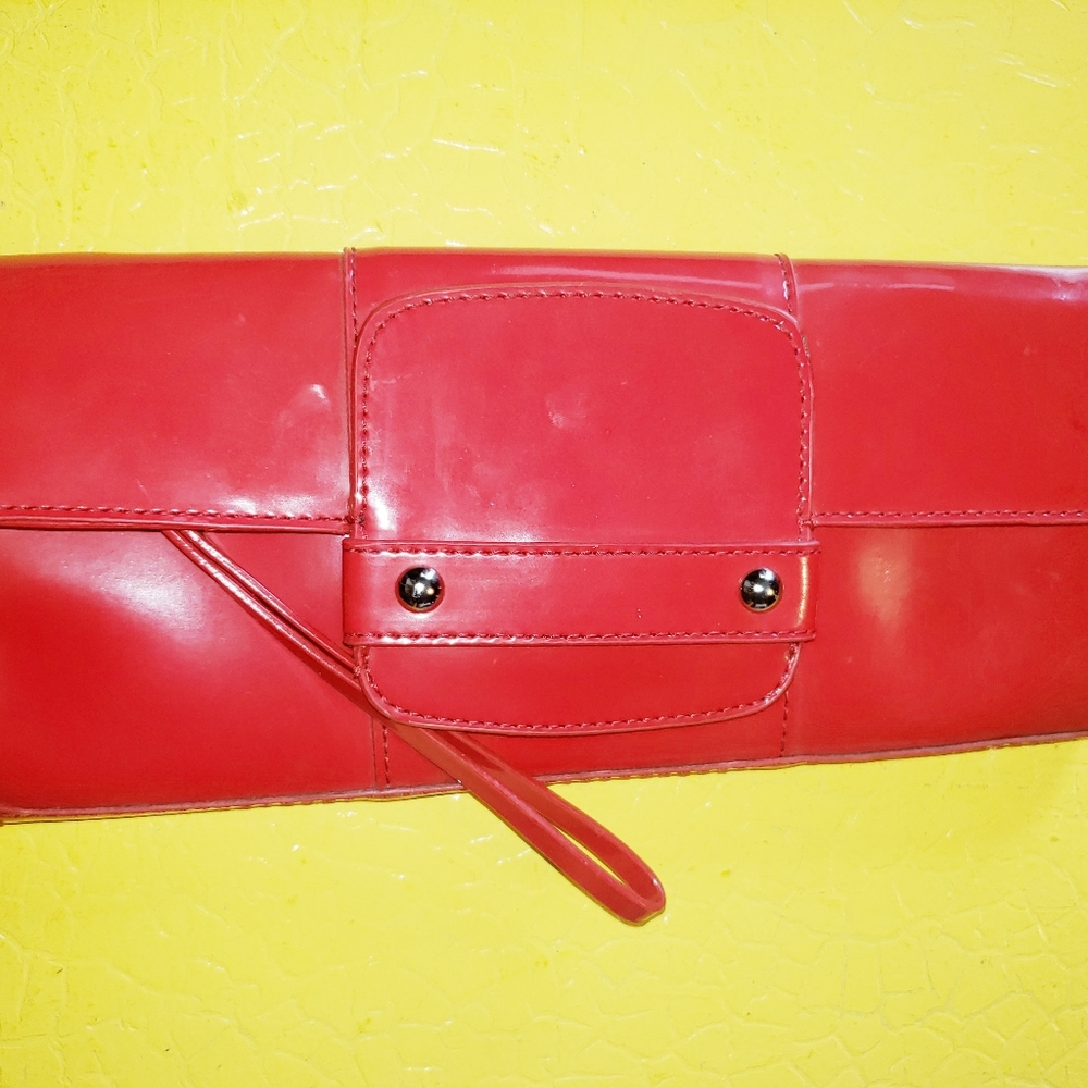 Alfani Red Patent Leather Clutch Wristlet